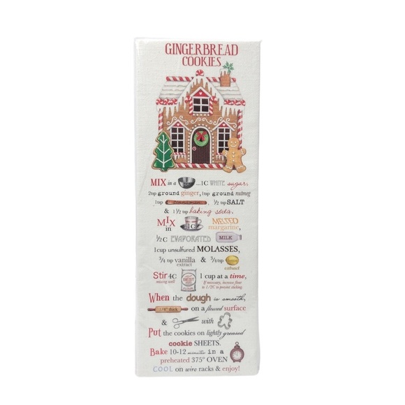 Mary Lake Christmas Gingerbread Cookie Recipe Flour Sack Towel - Picture 1 of 5